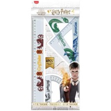 Комплект за чертане Maped Harry Potter - 4 части, с 30 cm линия  -1